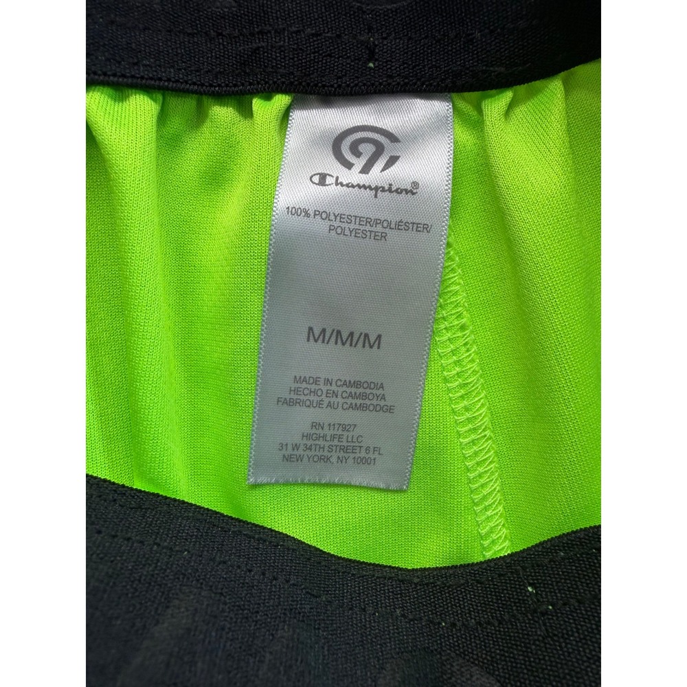 Champion Shorts Mens Medium Green Mesh Athletic Basketball Gym Activewear Pocket - Picture 5 of 6